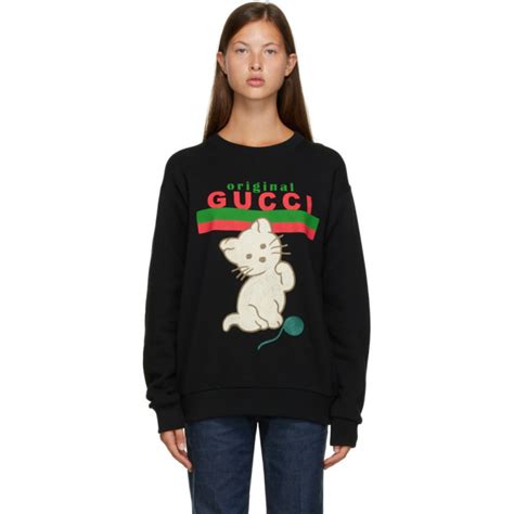 gucci black cat sweater|cashmere sweater gucci.